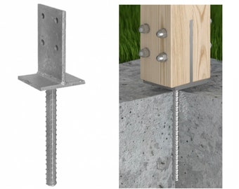 Heavy Duty Galvanised Concrete In Internal Pergola Post Support | Pergola Post Base | Pergola Concrete In Bracket | Pergola Foundation