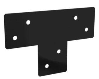 Black Decorative Tee Bracket Brace | T Shape Pergola Connector | Black Tee Plates | T Brackets | Pergola Black Connector |