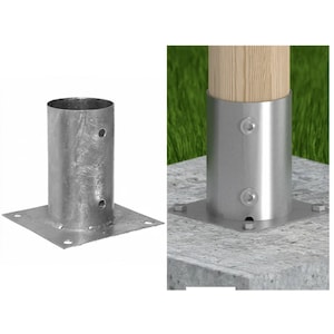 Circular Galvanised Bolt Down Post Support For Round Posts