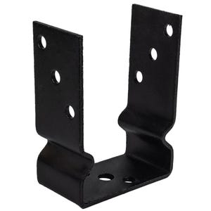 Heavy Duty Black Bolt Down Pergola Post Support - Black Bolt Down Post Anchor - Black Timber Post Bracket - Fence Post Holder - Post Shoe