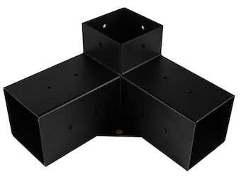 Heavy Duty Black Powder Coated Theeway Pergola Connector | Corner Pergola Bracket – 91mm