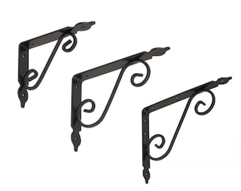 Single Black High Quality Decorative Metal Shelf Bracket