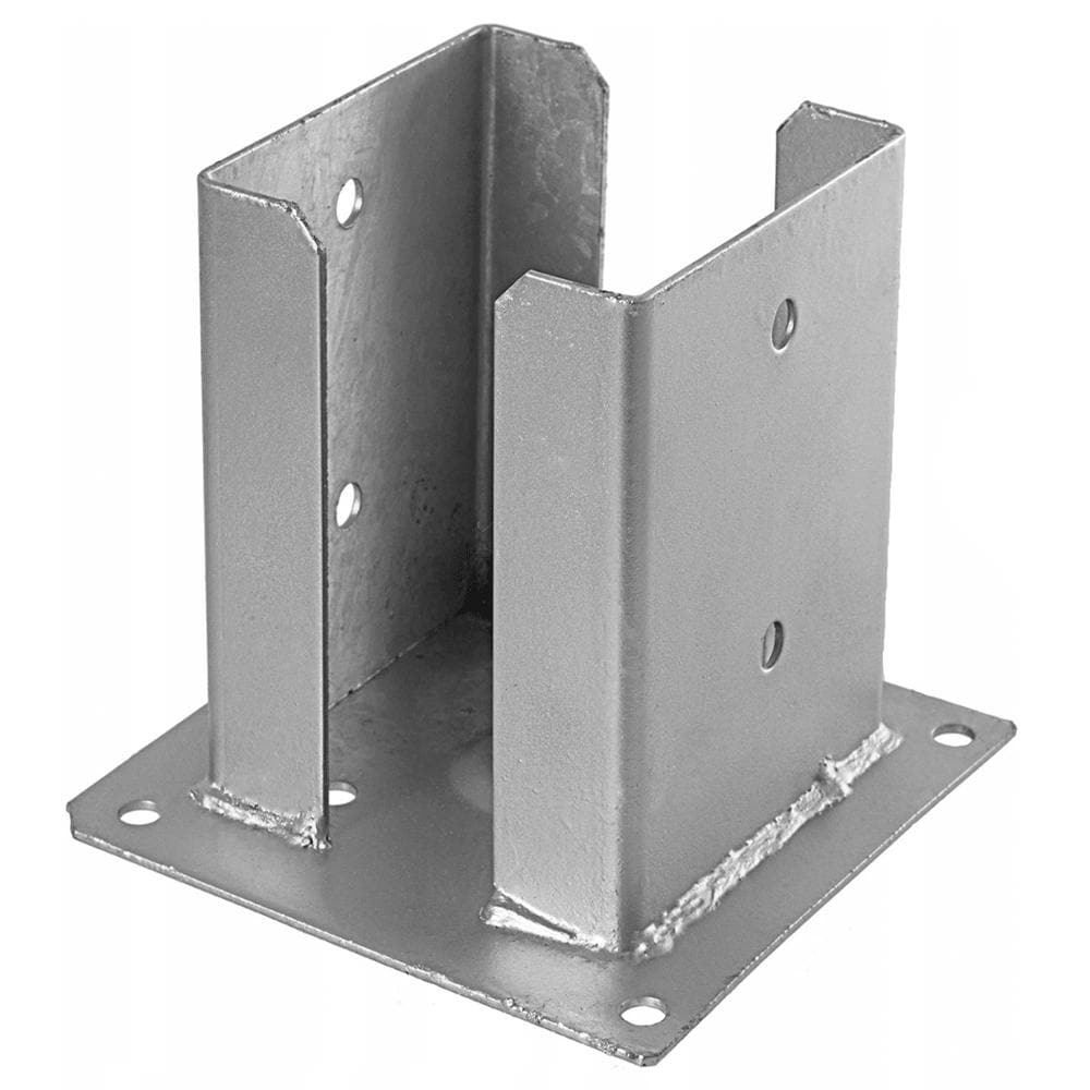 Poteau de pergola argenté galvanisé robuste boulonné | Base de poteau de pergola | Ancrage de pergola | Support pour poteau de pergola