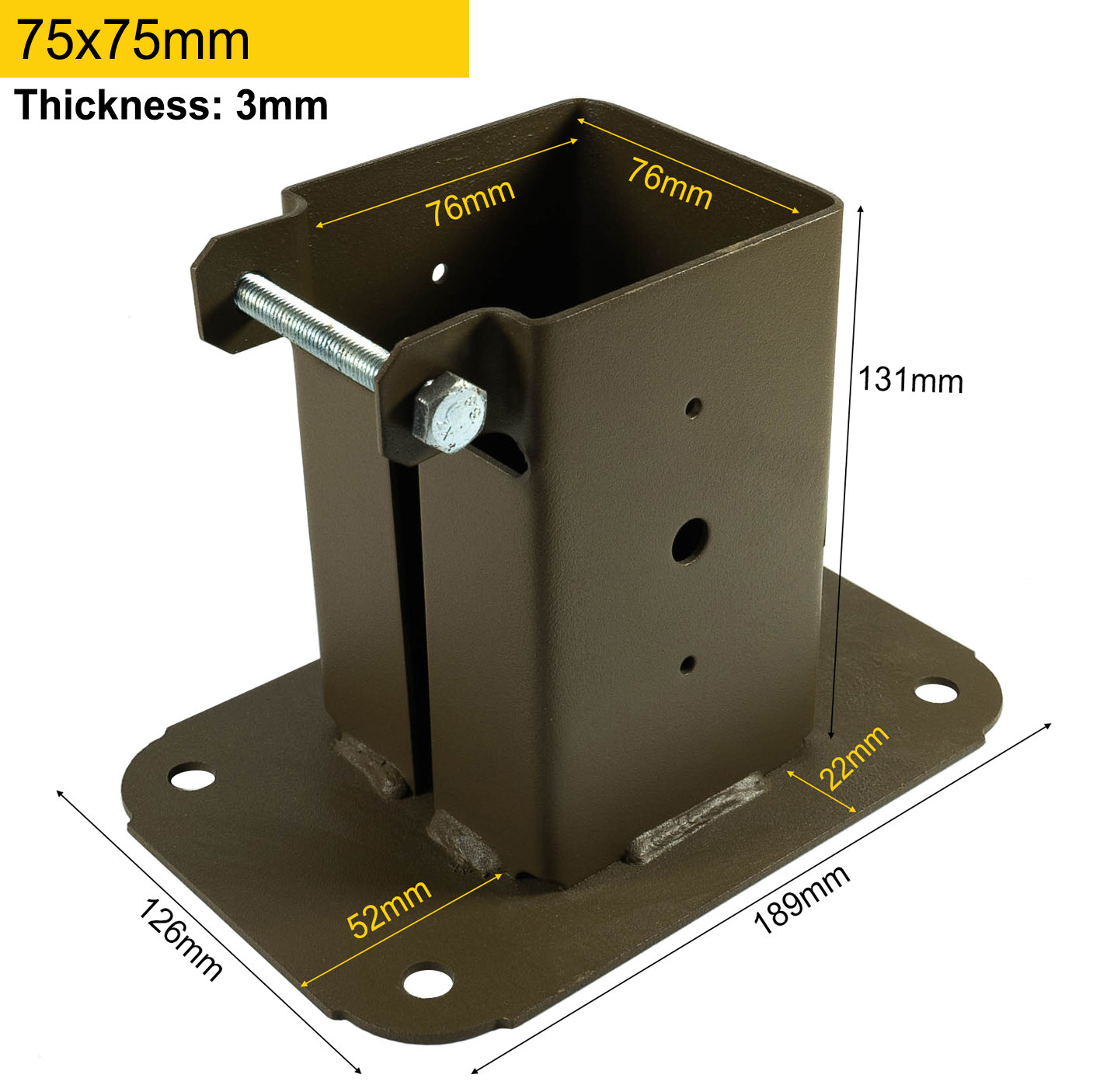Heavy Duty Bolt Down Pergola Post Support Bolt Down Fence Post Bracket