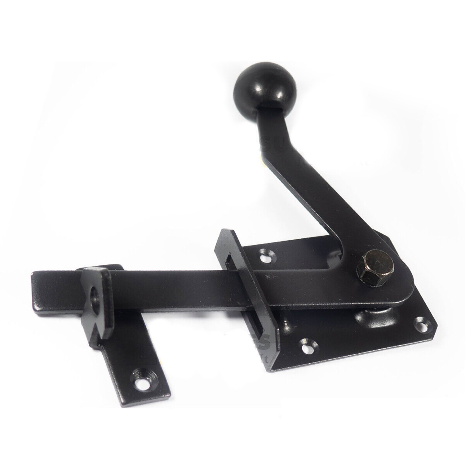 thumbnail image 2 of Haven Heritage Black Steel Garden Gate Latch Kit – Heavy Duty, Surface Mounted, Large Catch Set D17 2 of 6