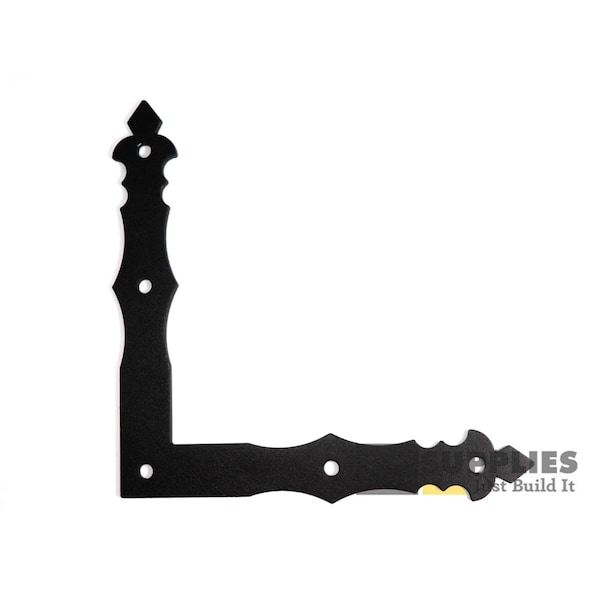 Black Decorative Flat Right Angle Bracket L Shape Corner Brace