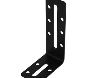 Suporte de ângulo ajustável preto para serviços pesados - Suporte de canto ideal para móveis, marcenaria e projetos de construção em geral