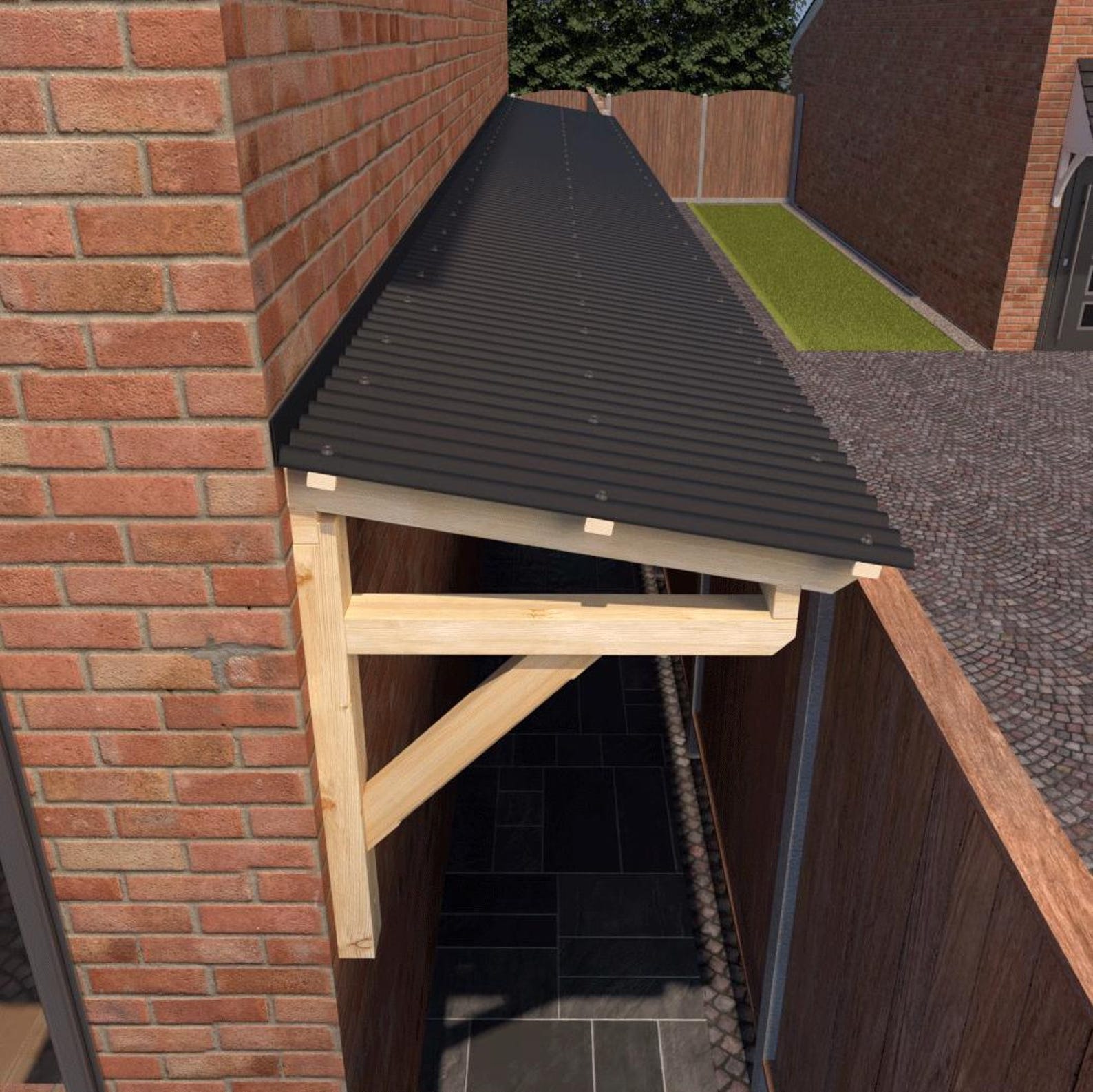 Complete Self-assembly Arcadia Canopy Kit With Corrugated Roofing for ...