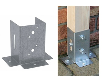 Galvanised Three Way Bolt Down Pergola Post Support Post Anchor Pergola Foot Base Fence Post Support Bracket