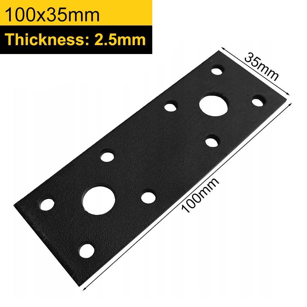 Flat Bracket x 2 / Galvanised Steel Straight Plate Supports Timber