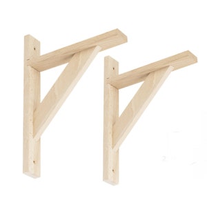 Single Strengthened Timber Shelf Bracket Wooden Shelf Supports Shelf Fixings Strong