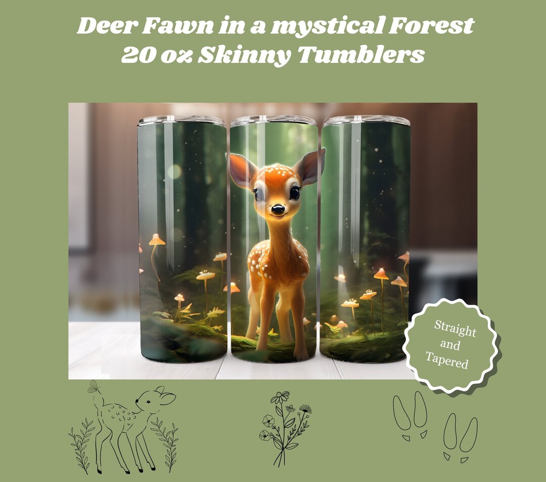 Cute Baby Whitetail Deer 20 Oz Skinny Tumbler Sublimation Design ...