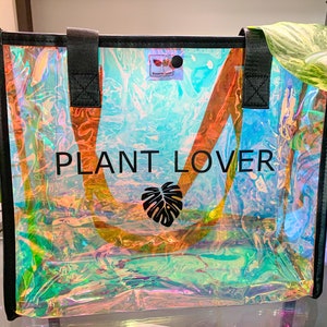 Hologramm Tasche für Pflanzenliebhaber | Holo Tasche| transparente Tasche |Tasche | Geschenk für Pflanzenliebhaber| Plantlover Holographic
