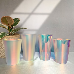 10er Set Holografische Außentöpfe für Pflanzen| Hologramm Becher| Holo Cup| Trinkbecher| Sonnenfänger Becher| Ablegerstation Steckling