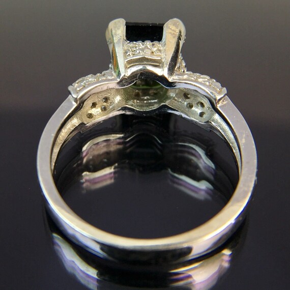 14k Green Tourmaline & Diamond White Gold Ring Si… - image 6