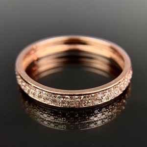 EFFY 14k Diamond Rose Gold Ring Band Size 6.75
