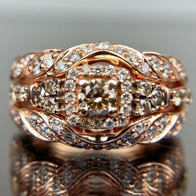 Le Vian 14k Chocolate Diamond Rose Gold Ring & Enhancer Jacket Etsy