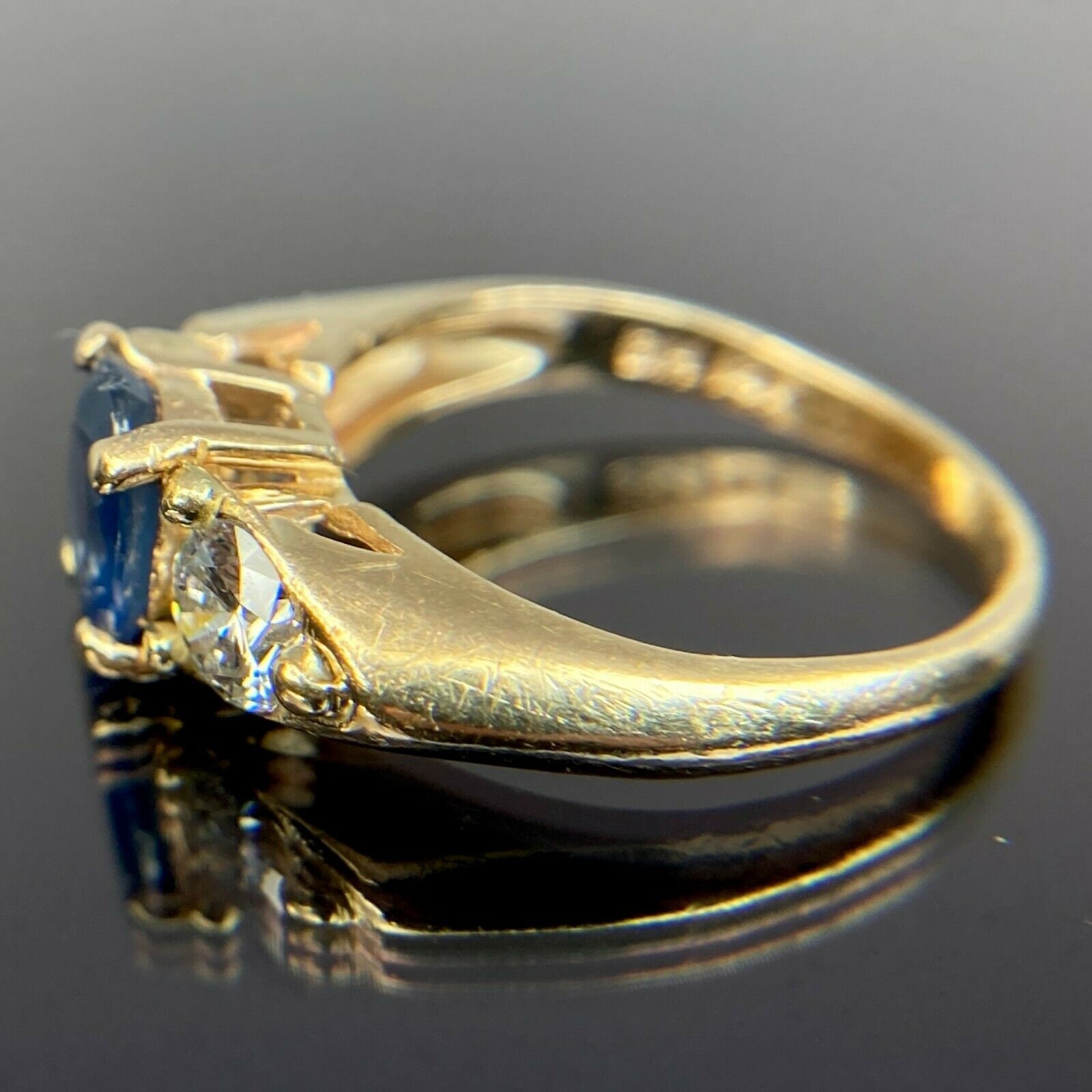 EFFY BH 14k Sapphire & Diamond Yellow Gold Ring Size 7 ~ Big Accent ...