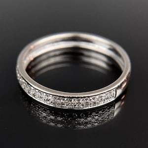 EFFY 14k Diamond White Gold Ring Band Size 6.75