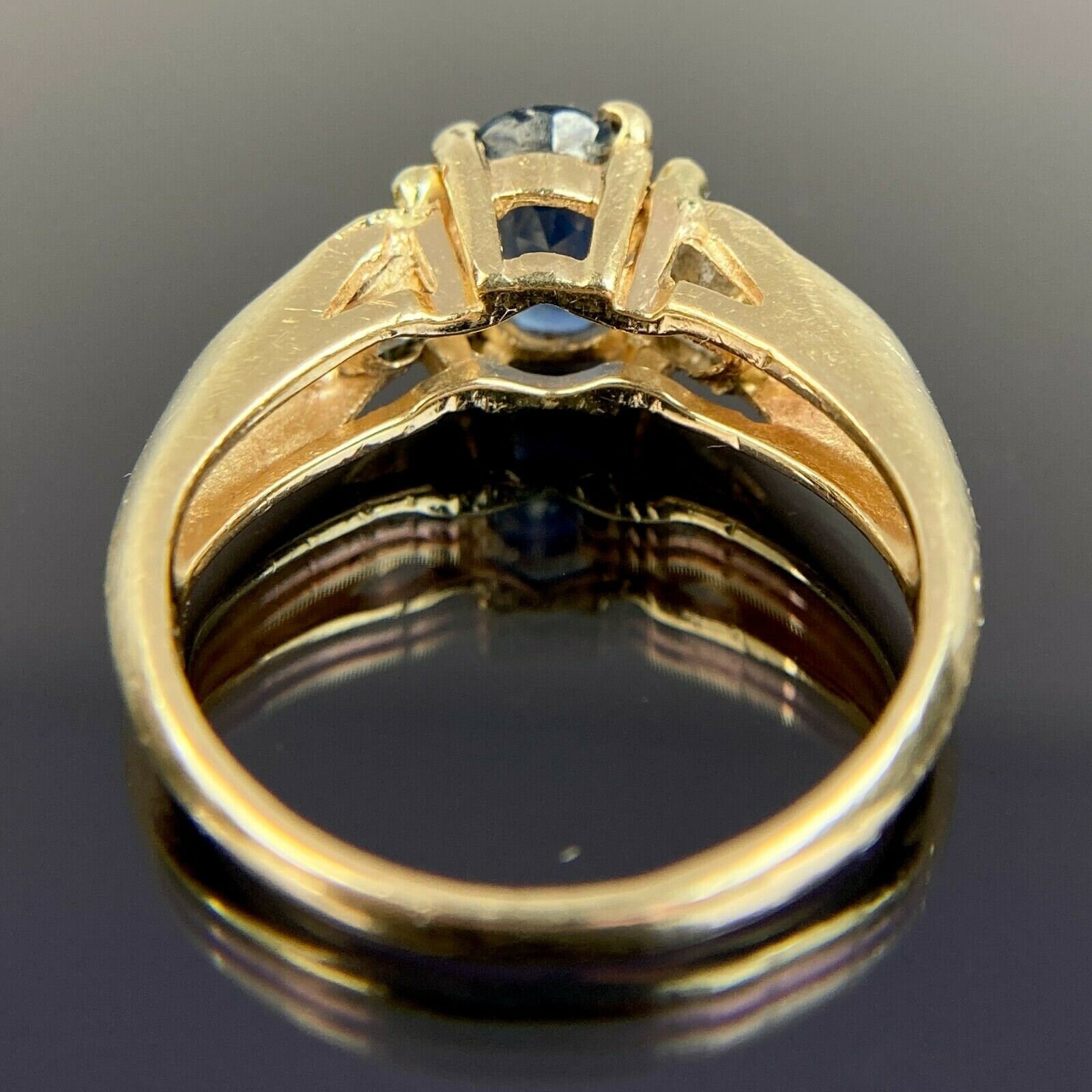 EFFY BH 14k Sapphire & Diamond Yellow Gold Ring Size 7 ~ Big Accent ...