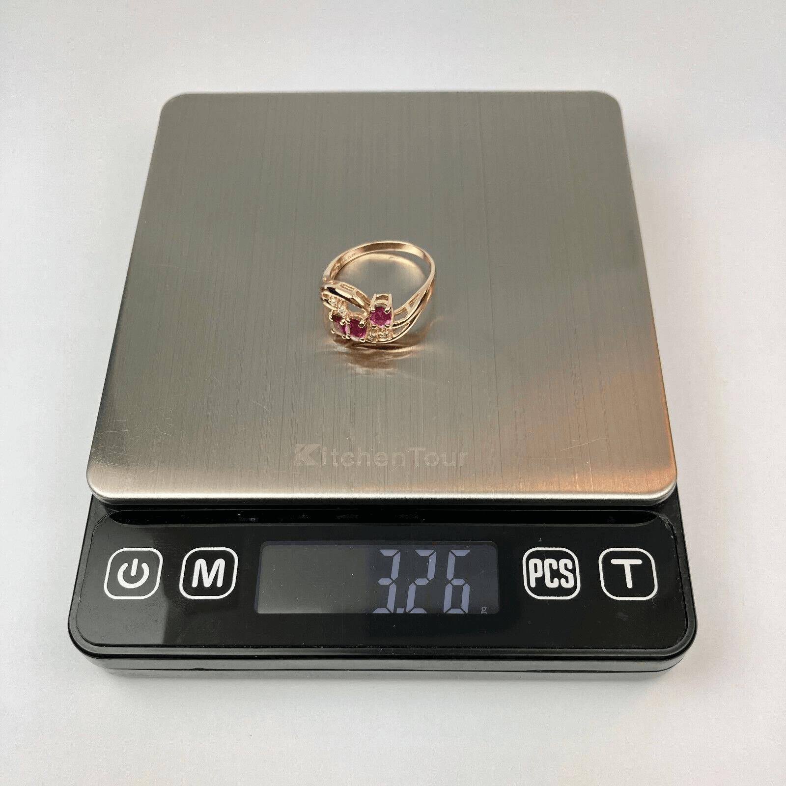 EFFY BH 14k Ruby & Diamond Three-stone Yellow Gold Ring Size 8.25 - Etsy