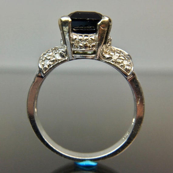 14k Green Tourmaline & Diamond White Gold Ring Si… - image 5