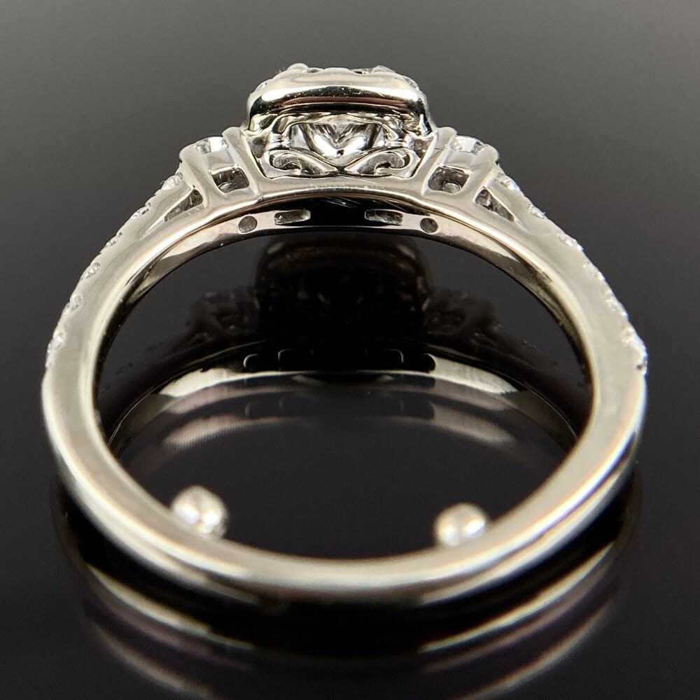 The Leo 14k Diamond Halo Engagement White Gold Ring Size 4 - Etsy
