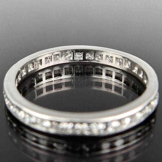 Platinum Channel Set Diamond Eternity Band Ring S… - image 3