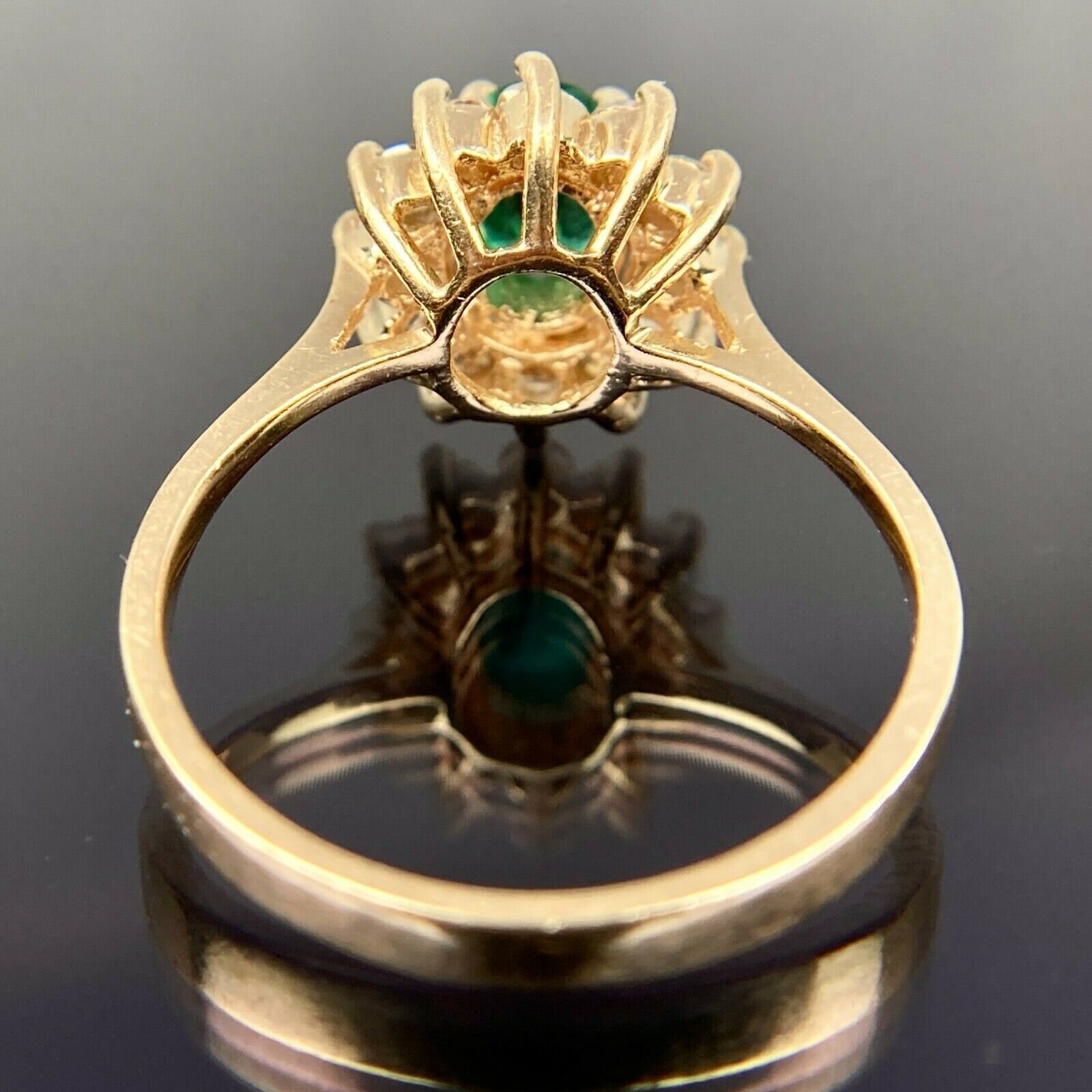 EFFY BH 14k Emerald & Diamond Halo Yellow Gold Ring Size 6 - Etsy
