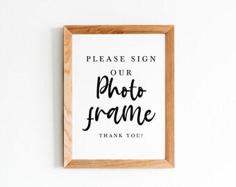 Please Sign Our Photo Frame Guestbook Sign, Wedding Guest Book Alternative Printable (Digital Download)
