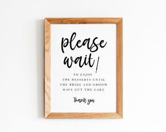 Wedding Desserts Sign, Bride and Groom Cake Cutting Printable (Digital Download, PDF, JPG)