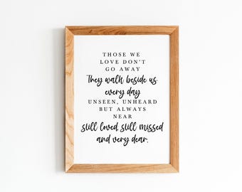 In Loving Memory Wedding Sign, Those We Love Do Not Go Away Memorial Table Printable (Digital Download)