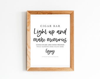 Cigar Bar Sign Printable, Wedding Cigar Bar Sign, Great Gatsby Party Decor (Digital Download)
