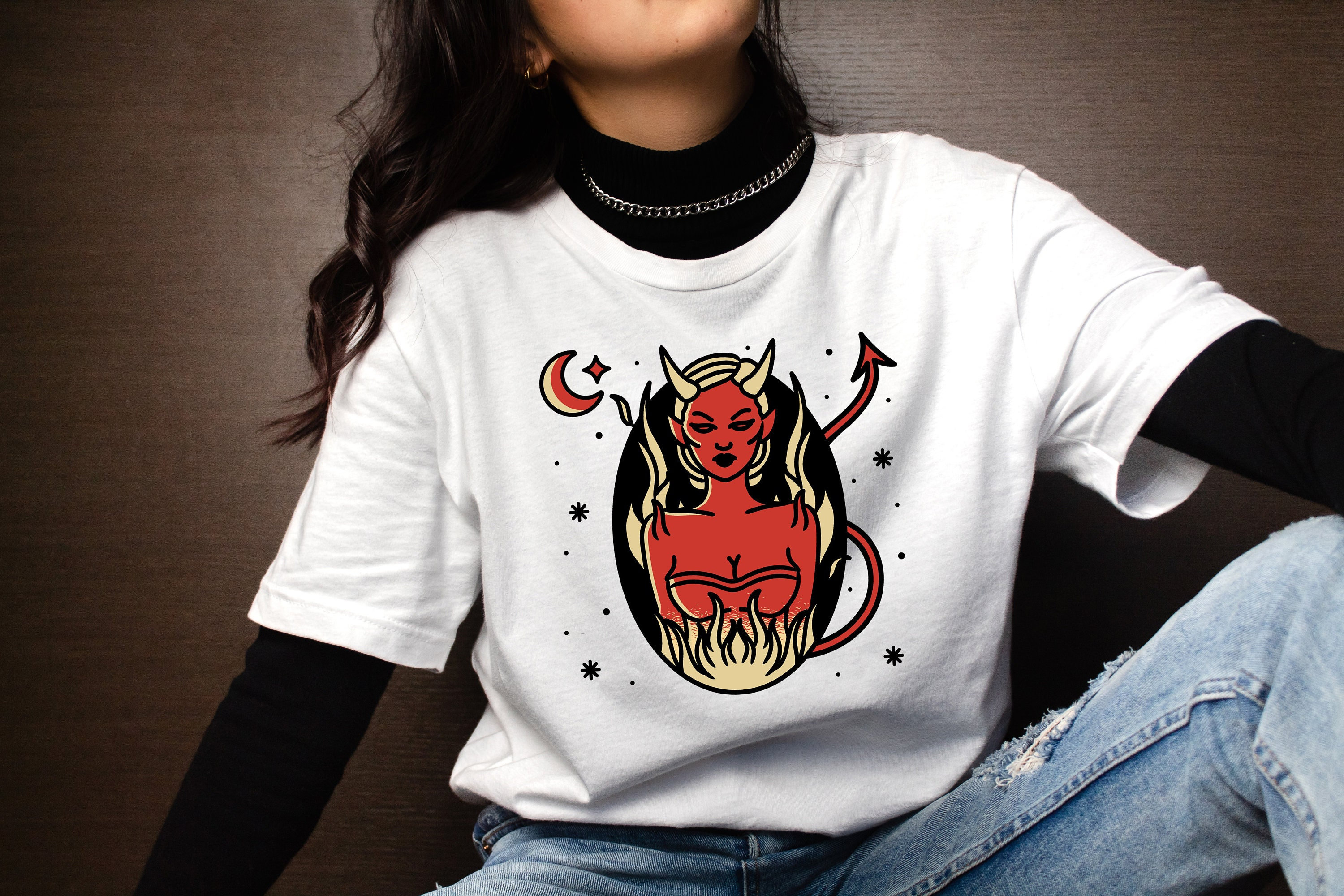 Devil Cool Graphic Shirt Satan Artistic Designs T shirt Novelty