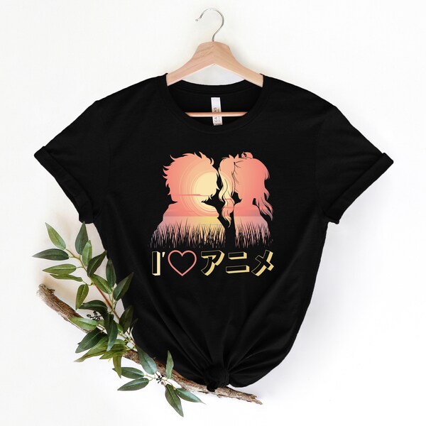 I Love Anime Valentines T-shirt, Cute Valentines Day Shirt, Gift for Anime Lover, Anime Gifts, Teens Valentines Day Gift, Kawaii Clothing