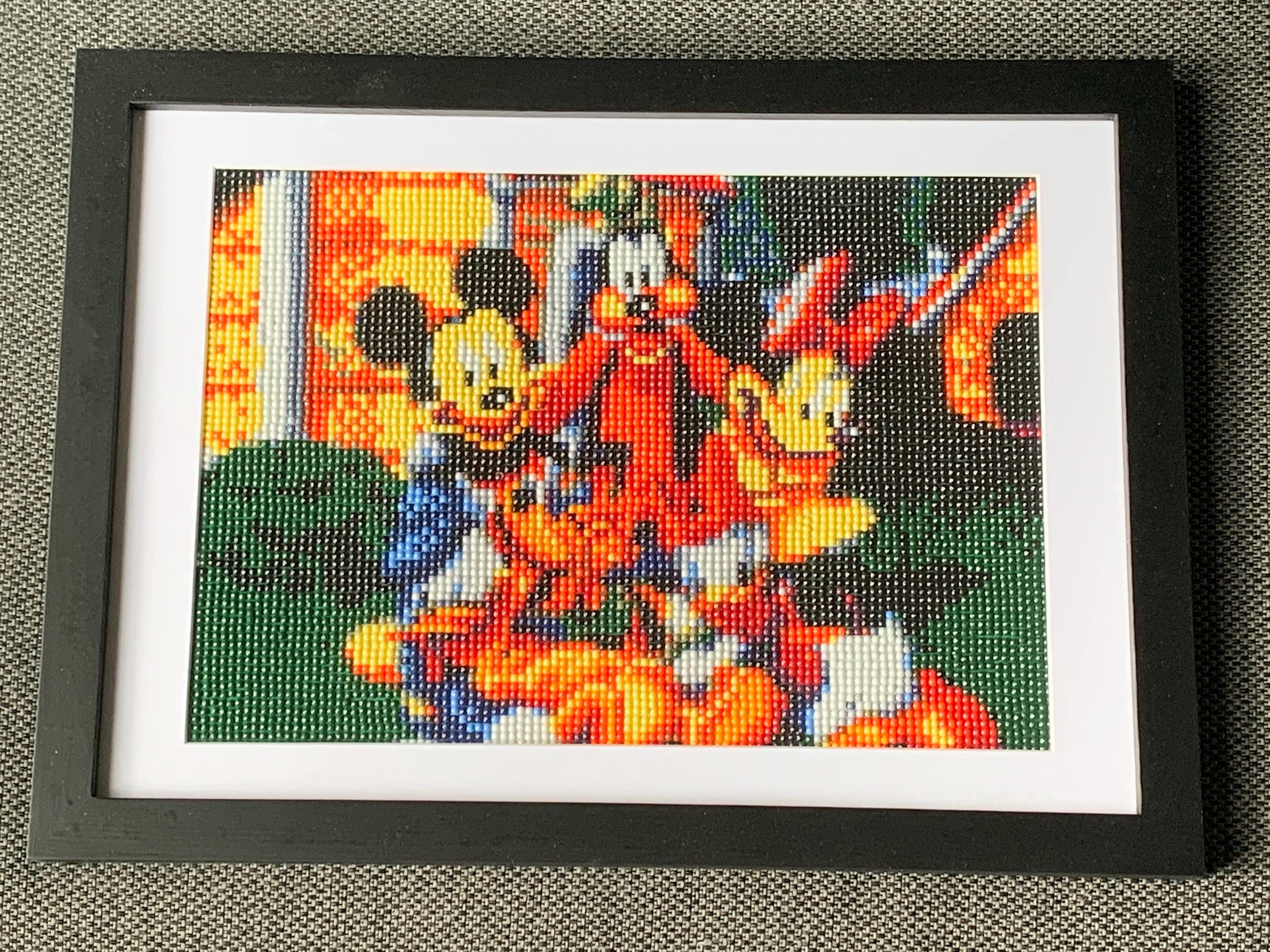 Completed, Unframed Mickey Mouse Diamond Art painting