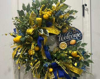 レモンのブドウのつるのリース