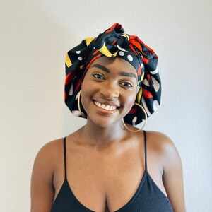 Ankara Satin Bonnet/Scrub Cap for Women, Protective cap, Satin Sleep Bonnet, Ideal for Short/Long Hair