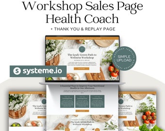 Systeme.io Workshop Sales Page | Landing Page | Coaching Template | Sales Funnel | Online Workshop | Course Launch | Health & Wellness Coach