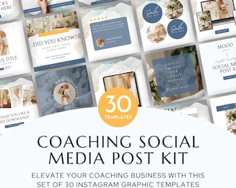 Coaching Social Media Post Kit, Instagram Graphics, Course Launch Posts, Digital Biz Templates | Lead Magnet Posts | Business Consultant