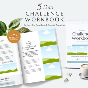 5 Day Challenge Workbook | Coaching Workbook Template | Lead Magnet Template | Course Creator Workbook | Course Launch - 20 Pages!