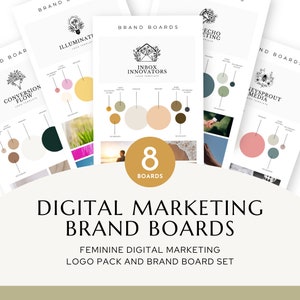 Tablero de marca de marketing digital femenino / Branding de coach / Creador de cursos / Kit de coaching / Tablero de estado de ánimo de paleta de colores / Estilo de producto digital