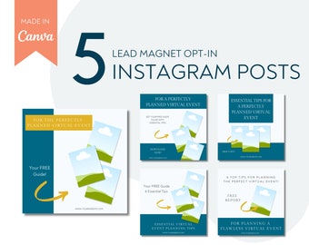5 Instagram Lead Magnet Opt In Template | Lead Magnet Mockup | Lead Magnet Template
