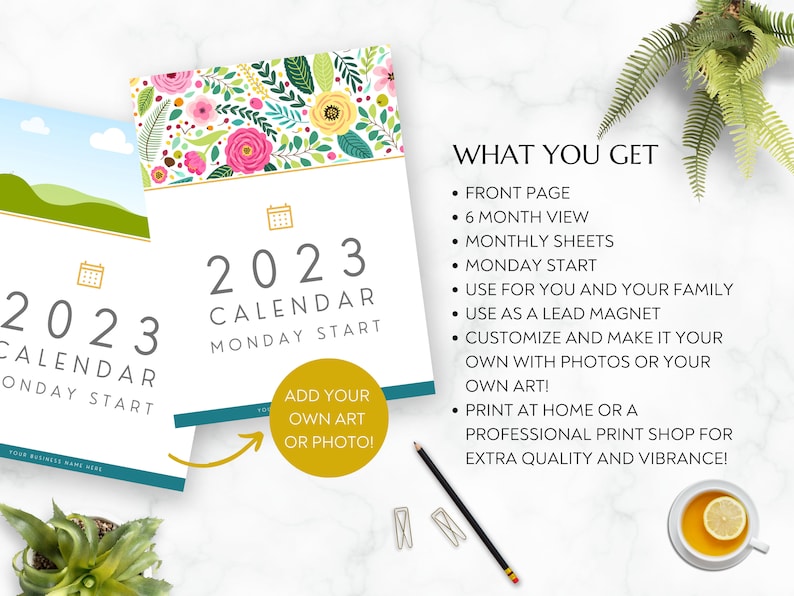 2023 Calendar Template Editable Calendar Make Your Own Etsy