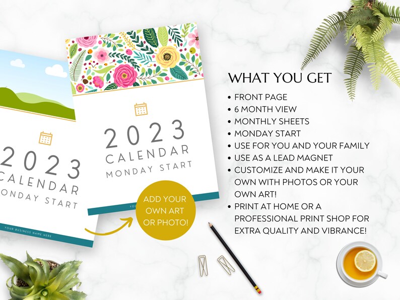 2023 Calendar Template Editable Calendar Make Your Own Etsy
