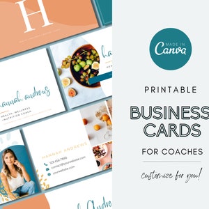 Visitenkarten Vorlagen | Coaching Visitenkarten | Gesundheit & Wellness Visitenkarten | Canva Template | Coaching Materialien