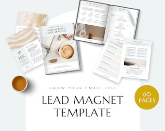 Plantilla Lead Magnet de 60 páginas, plantilla de libro de trabajo de libro electrónico, opción gratuita, creador de cursos, libro de trabajo de coaching - DESCARGA INSTANTÁNEA