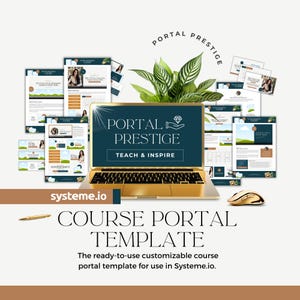 Systeme.io コース ポータル テンプレート | コーチング テンプレート | メンバーシップ | オンライン ワークショップ | コーチング プログラム | コース テーマ | ダッシュボード