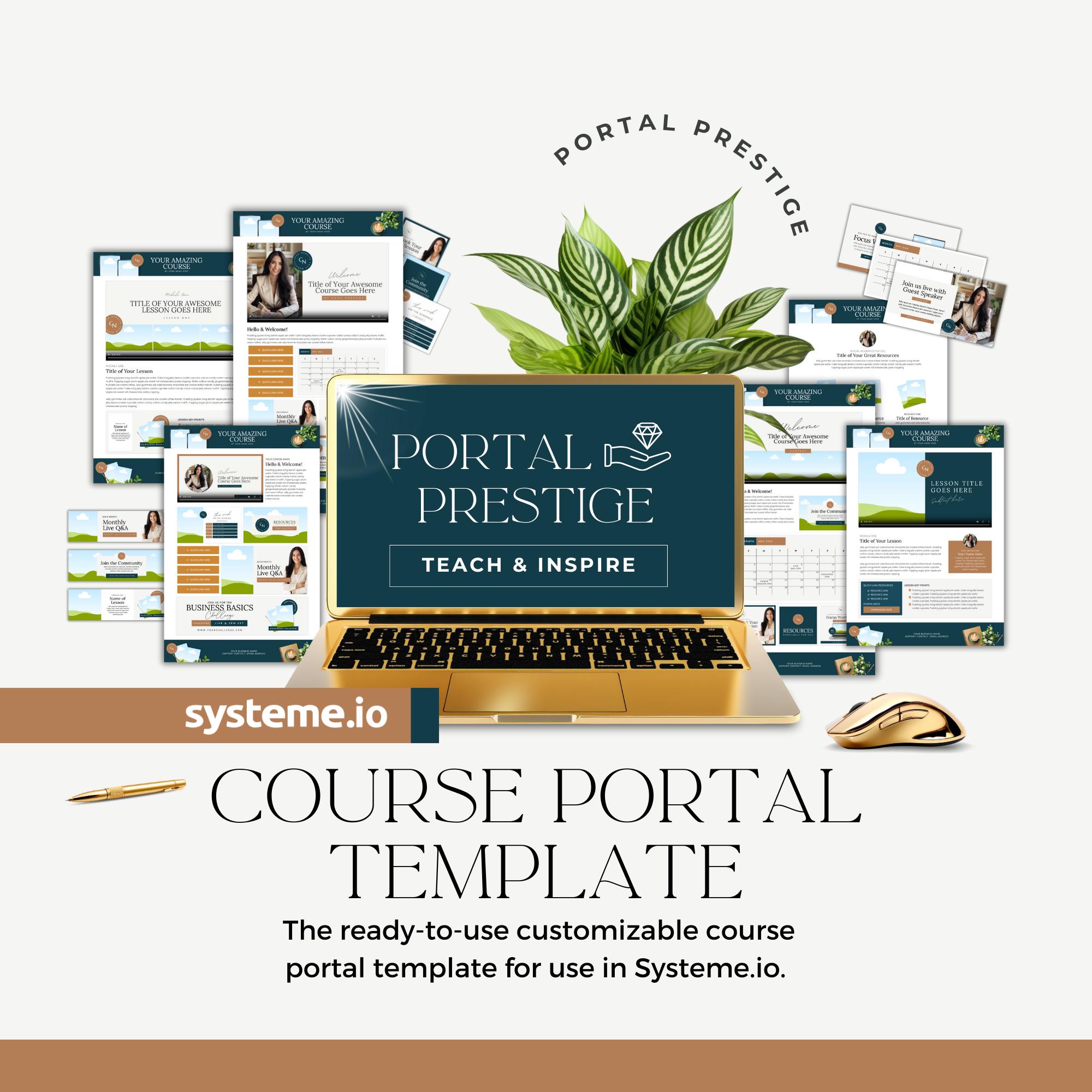 Systeme.io Course Portal Template | Coaching Template | Membership | Online Workshop | Coaching Program | Course Theme | Dashboard