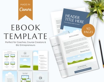 Modello Ebook Canva / Brochure aziendale e per coaching / Ebook didattico / Modello Lead Magnet / Guida / Ebook digitale